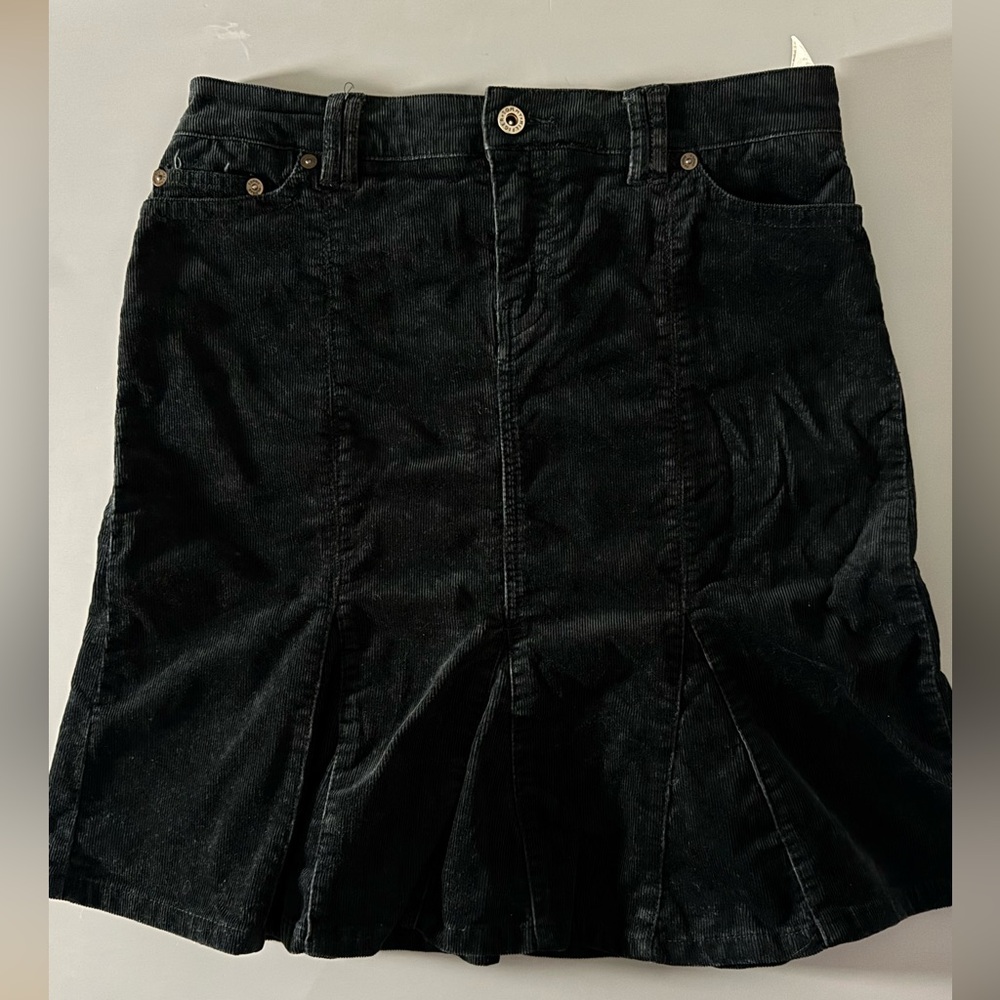 Tommy Hilfiger Black Corduroy A-Line Skirt
